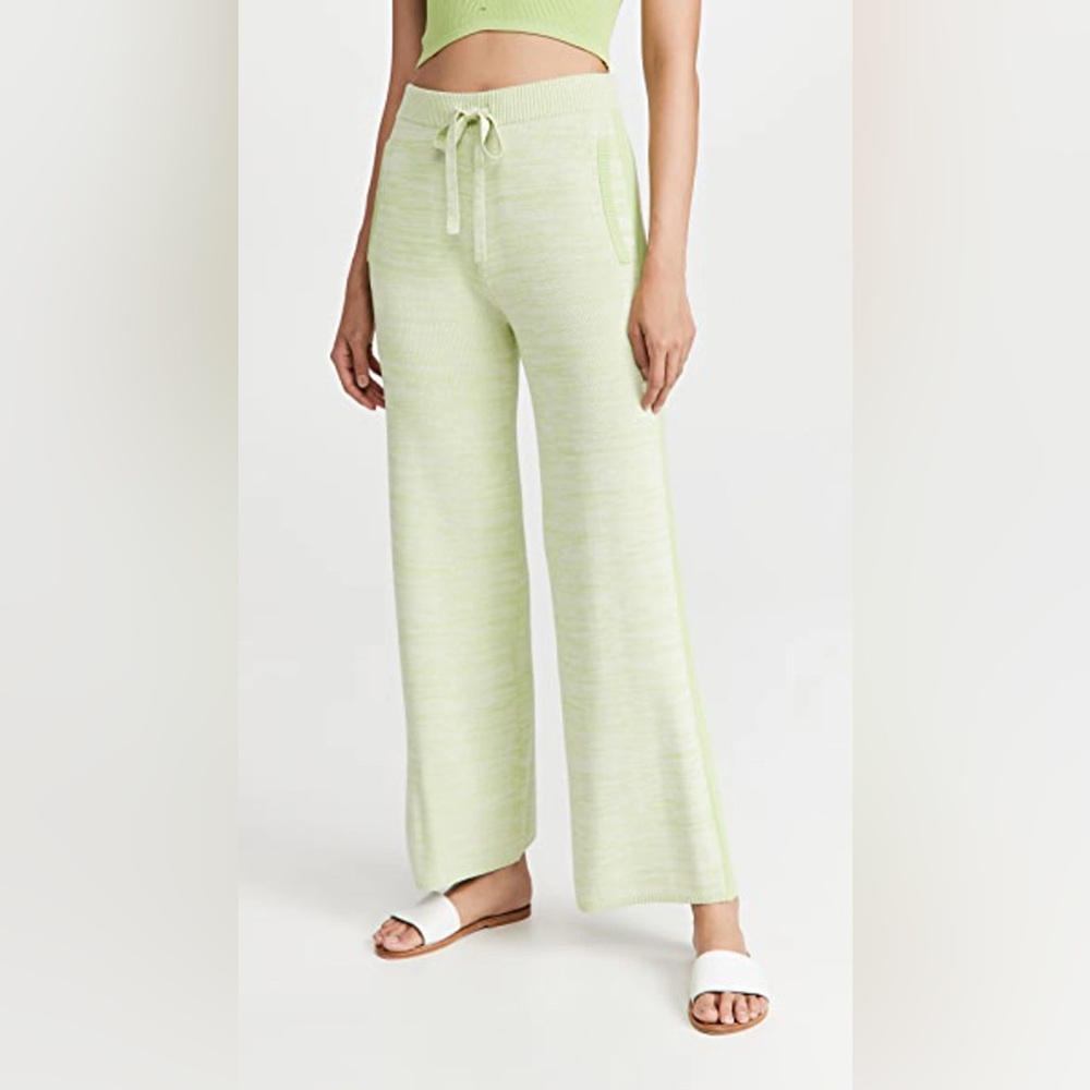 Live the Process “Marl” matcha green knit lounge casual pants w pockets XS - Picture 1 of 10